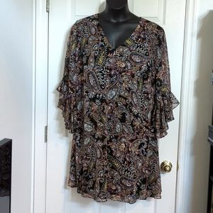 Calvin Klein chiffon overlay dress 14W